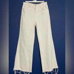 “We the Free” white jeans with blue floral lining - super cute!